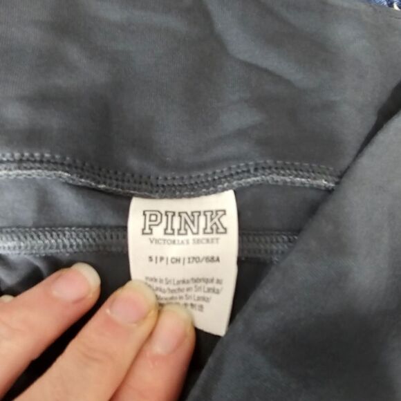 Victoria's Secret PINK leggings v waist small gray white tie dye - Picture 5 of 5